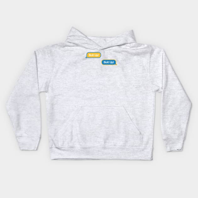 Bolt Up Text Message Kids Hoodie by Rad Love